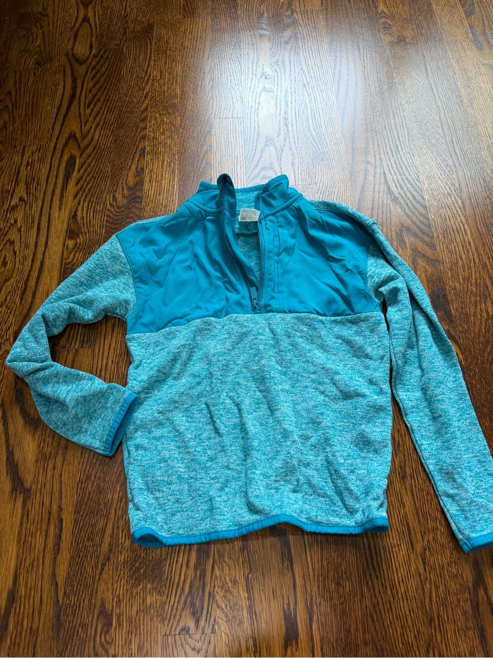 Kids All in motion size 8, Teal Quarter-Zip Pullover Top